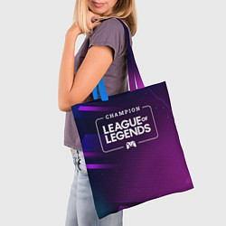 Сумка-шопер League of Legends gaming champion: рамка с лого и, цвет: 3D-принт — фото 2