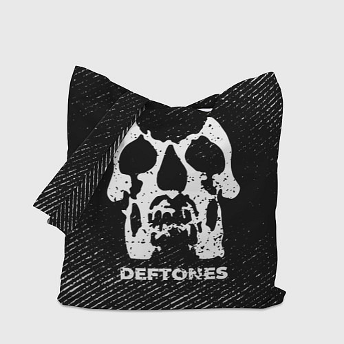 Сумка-шоппер Deftones с потертостями на темном фоне / 3D-принт – фото 1