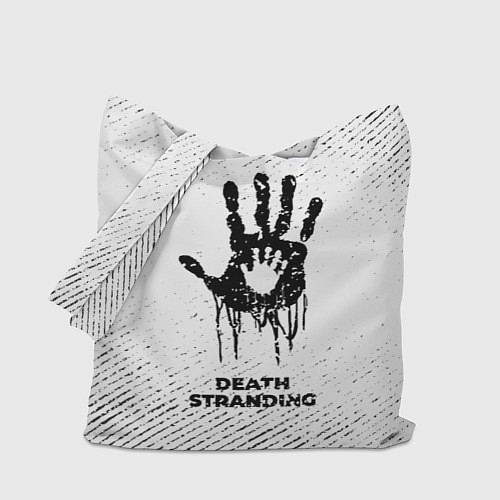 Сумка-шоппер Death Stranding с потертостями на светлом фоне / 3D-принт – фото 1