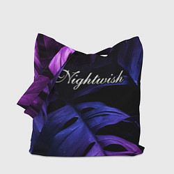 Сумка-шопер Nightwish neon monstera, цвет: 3D-принт