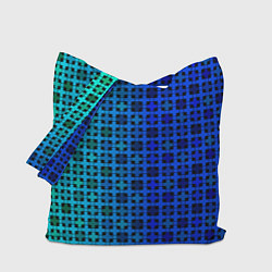 Сумка-шопер Сине-зеленый геометрический узор, цвет: 3D-принт