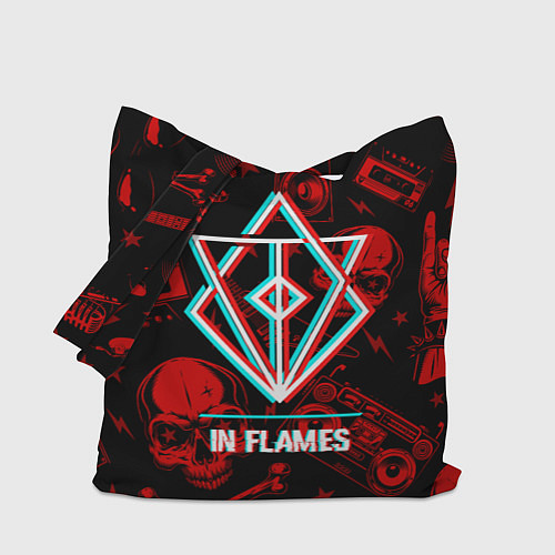 Сумка-шоппер In Flames rock glitch / 3D-принт – фото 1