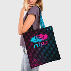 Сумка-шопер Ford - neon gradient, цвет: 3D-принт — фото 2