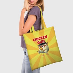 Сумка-шопер Chicken Gun с пистолетами, цвет: 3D-принт — фото 2