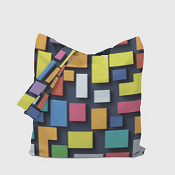 Сумка-шопер Тетрис цветные кубики, цвет: 3D-принт
