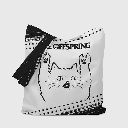 Сумка-шоппер The Offspring рок кот на светлом фоне / 3D-принт – фото 1