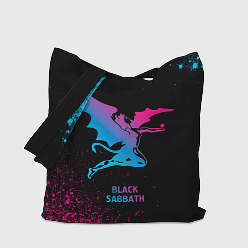 Сумка-шоппер Black Sabbath - neon gradient / 3D-принт – фото 1