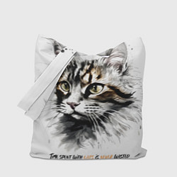 Сумка-шоппер Время с кошкой никогда не потрачено зря