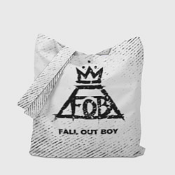 Сумка-шопер Fall Out Boy с потертостями на светлом фоне, цвет: 3D-принт