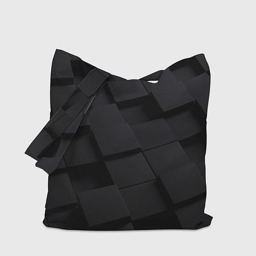 Сумка-шоппер Чёрные геометрические блоки / 3D-принт – фото 1