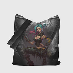 Сумка-шопер Jinx art Arcane League of Legends, цвет: 3D-принт