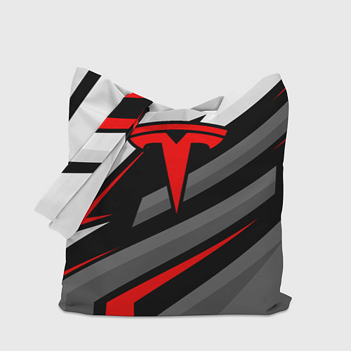 Сумка-шоппер Tesla - красная линия / 3D-принт – фото 1