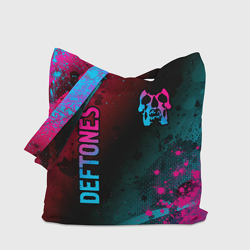 Сумка-шоппер Deftones - neon gradient: надпись, символ / 3D-принт – фото 1