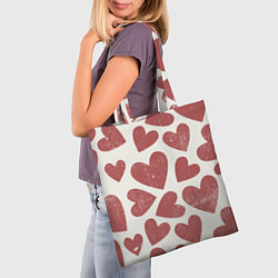 Сумка-шопер Hearts, цвет: 3D-принт — фото 2