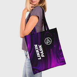 Сумка-шопер Linkin Park violet plasma, цвет: 3D-принт — фото 2