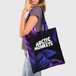 Сумка-шопер Arctic Monkeys neon monstera, цвет: 3D-принт — фото 2