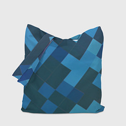 Сумка-шопер Синий прямоугольный паттерн, цвет: 3D-принт