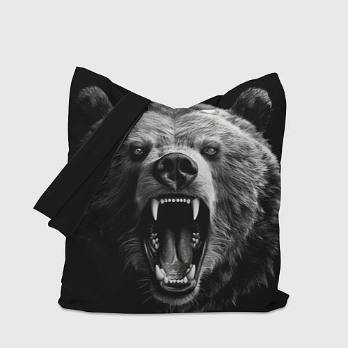 Сумка-шоппер Агрессивный таежный медведь / 3D-принт – фото 1