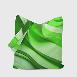 Сумка-шопер Светлые зеленые волны, цвет: 3D-принт