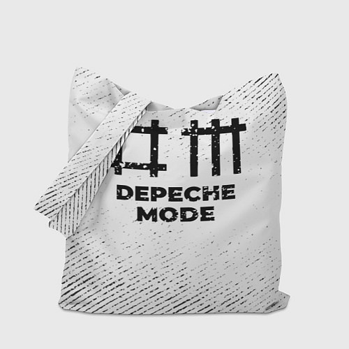 Сумка-шоппер Depeche Mode с потертостями на светлом фоне / 3D-принт – фото 1