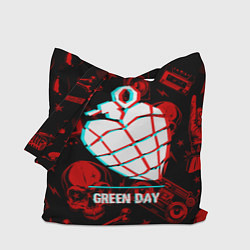 Сумка-шопер Green Day rock glitch, цвет: 3D-принт