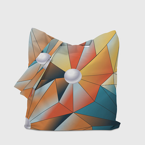 Сумка-шоппер Жемчужина - градиент из полигональных треугольнико / 3D-принт – фото 1