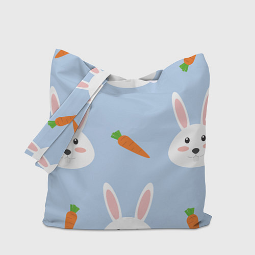 Сумка-шоппер Зайчики и морковки / 3D-принт – фото 1