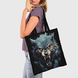 Сумка-шопер Blue black wolf, цвет: 3D-принт — фото 2