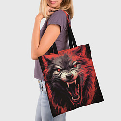 Сумка-шопер Злой волк, цвет: 3D-принт — фото 2