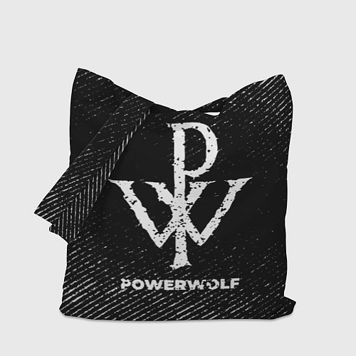 Сумка-шоппер Powerwolf с потертостями на темном фоне / 3D-принт – фото 1