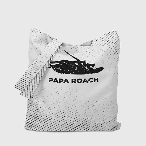 Сумка-шоппер Papa Roach с потертостями на светлом фоне / 3D-принт – фото 1