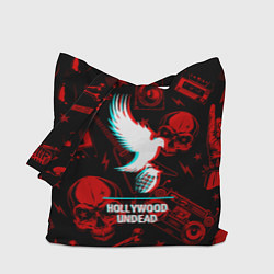 Сумка-шопер Hollywood Undead rock glitch, цвет: 3D-принт