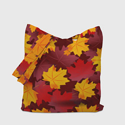 Сумка-шопер Кленовые листья паттерном, цвет: 3D-принт