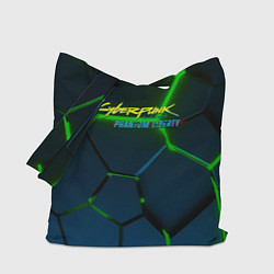 Сумка-шоппер Cyberpunk 2077 phantom liberty green neon