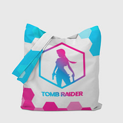 Сумка-шоппер Tomb Raider neon gradient style