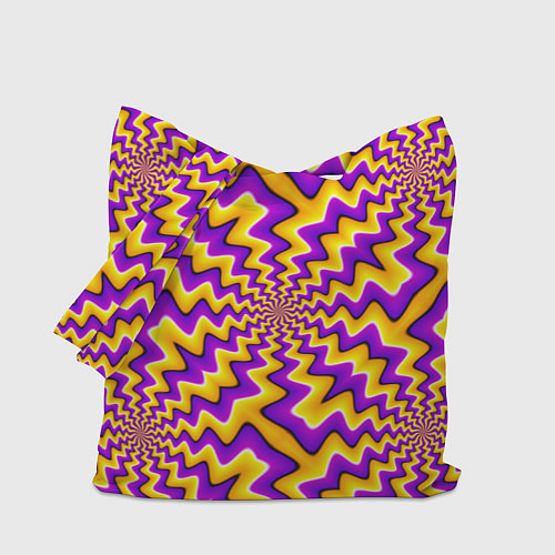 Сумка-шоппер Желто-фиолетовая иллюзия вращения / 3D-принт – фото 1