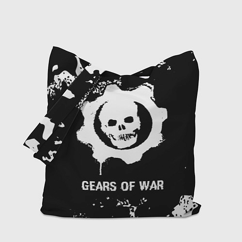 Сумка-шоппер Gears of War glitch на темном фоне / 3D-принт – фото 1