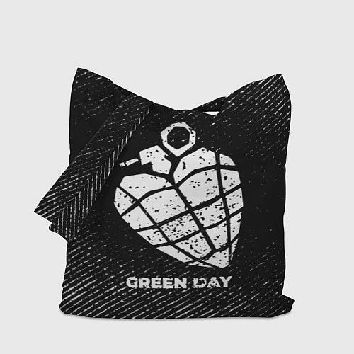 Сумка-шоппер Green Day с потертостями на темном фоне / 3D-принт – фото 1