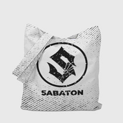 Сумка-шопер Sabaton с потертостями на светлом фоне, цвет: 3D-принт