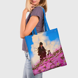 Сумка-шопер Девушка самурай и сиба ину, цвет: 3D-принт — фото 2