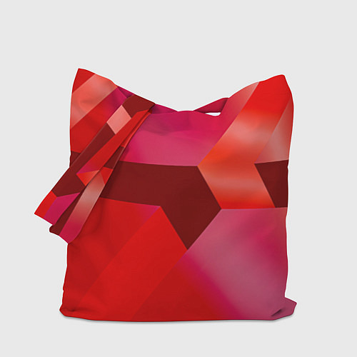 Сумка-шоппер Красная геометрия / 3D-принт – фото 1
