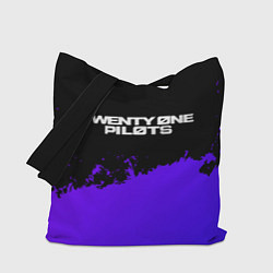 Сумка-шопер Twenty One Pilots purple grunge, цвет: 3D-принт