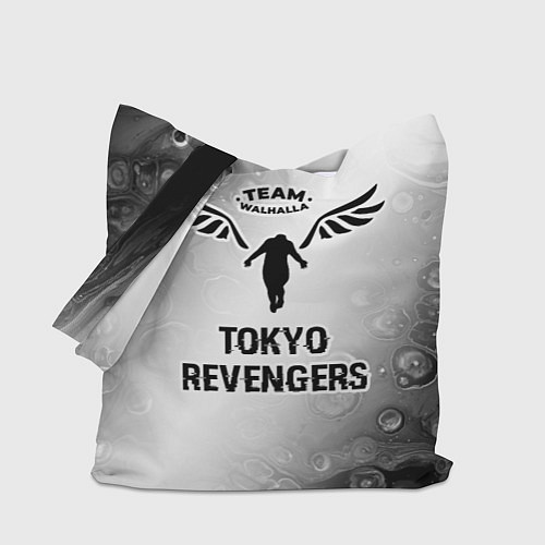 Сумка-шоппер Tokyo Revengers glitch на светлом фоне / 3D-принт – фото 1