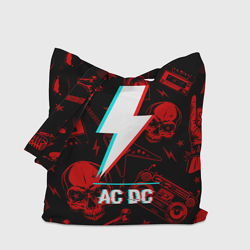 Сумка-шоппер AC DC rock glitch / 3D-принт – фото 1