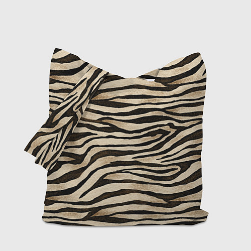 Сумка-шоппер Шкура зебры и белого тигра / 3D-принт – фото 1
