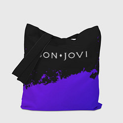 Сумка-шопер Bon Jovi purple grunge, цвет: 3D-принт