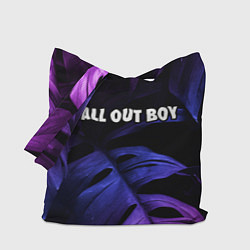 Сумка-шопер Fall Out Boy neon monstera, цвет: 3D-принт