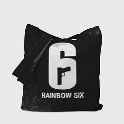 Сумка-шоппер Rainbow Six glitch на темном фоне