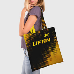 Сумка-шопер Lifan - gold gradient: символ сверху, цвет: 3D-принт — фото 2