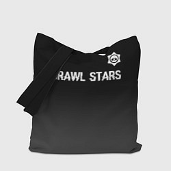 Сумка-шопер Brawl Stars glitch на темном фоне: символ сверху, цвет: 3D-принт